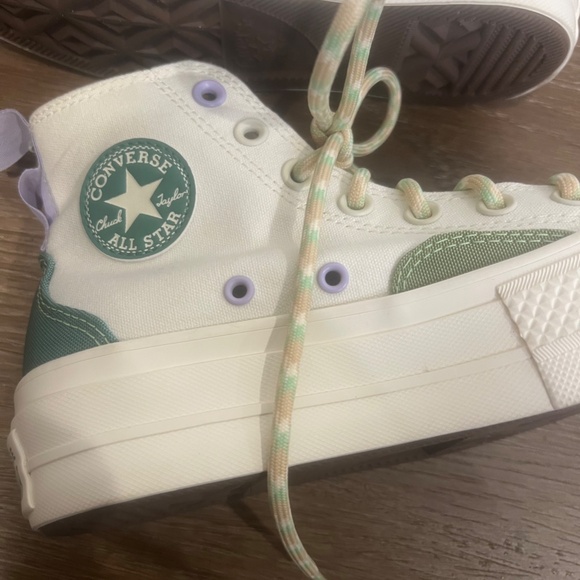 Converse Chuck Taylor All Star Lift Platform Colorblock Overlay Sz 5 Womens - Picture 6 of 9